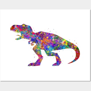 Tyrannosaurus rex dinosaur watercolor Posters and Art